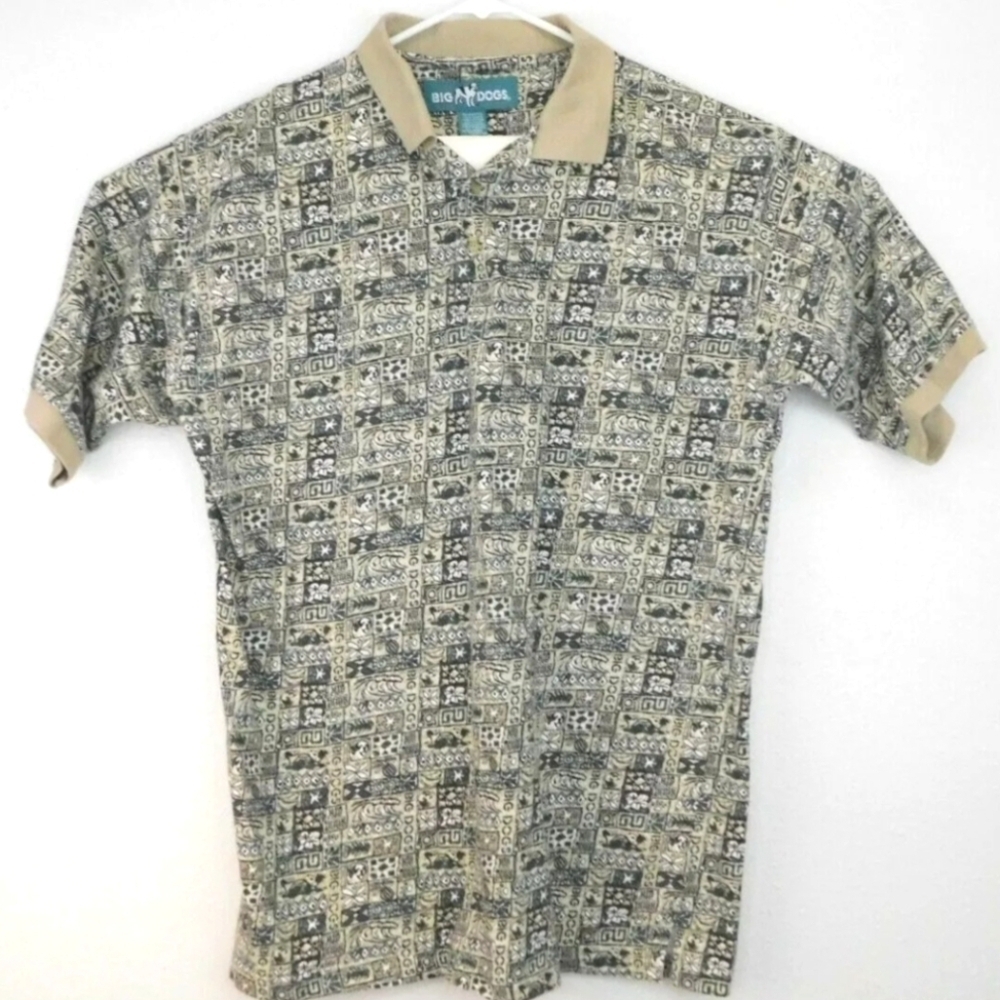 Big Dogs men’s short sleeve button up polo shirt size XL